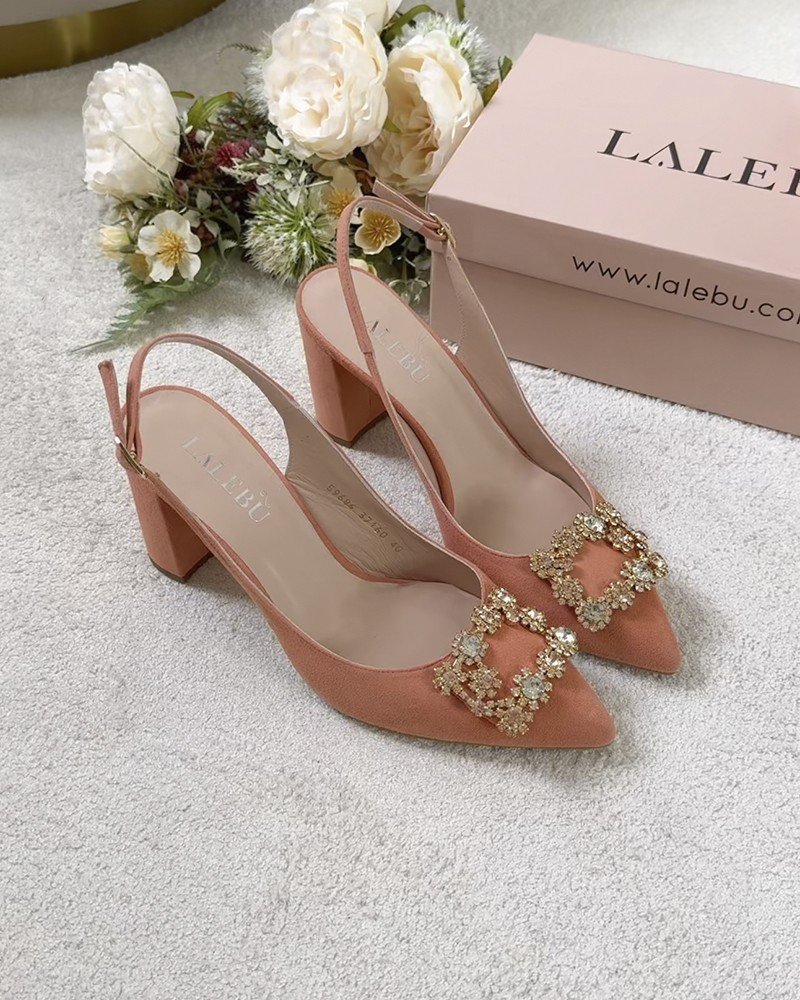 Zapato Cinderella Salmón Destalonado 8 cms