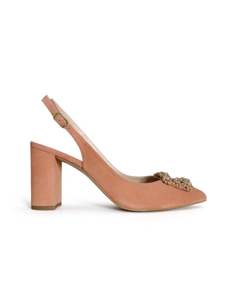 Zapato Cinderella Salmón Destalonado 8 cms