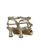 Zapato tachuelas tweed oro