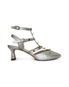 Zapato Tachuelas Plateado 6 cms