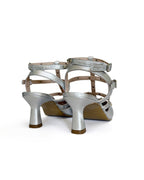 Zapato Tachuelas Plateado 6 cms