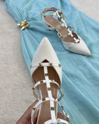 Zapato Tachuelas Blanco 6 cms