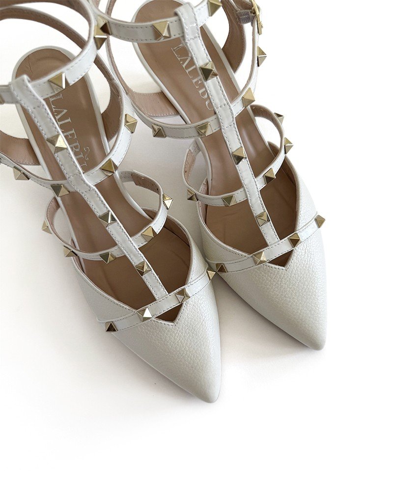 Zapato Tachuelas Blanco 6 cms