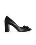Zapato Cinderella Negro Piel 8 cms