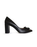 Zapato Cinderella Negro Piel 8 cms