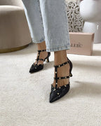 Zapato Tachuelas Negro 6 cms