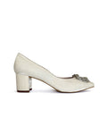 Zapato Cinderella Terciopelo Blanco 6 cms