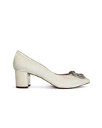 Zapato Cinderella Terciopelo Blanco 6 cms