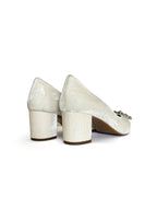 Zapato Cinderella Terciopelo Blanco 6 cms