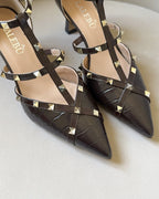 Zapato Tachuelas Coco Marrón Oscuro 6 cms