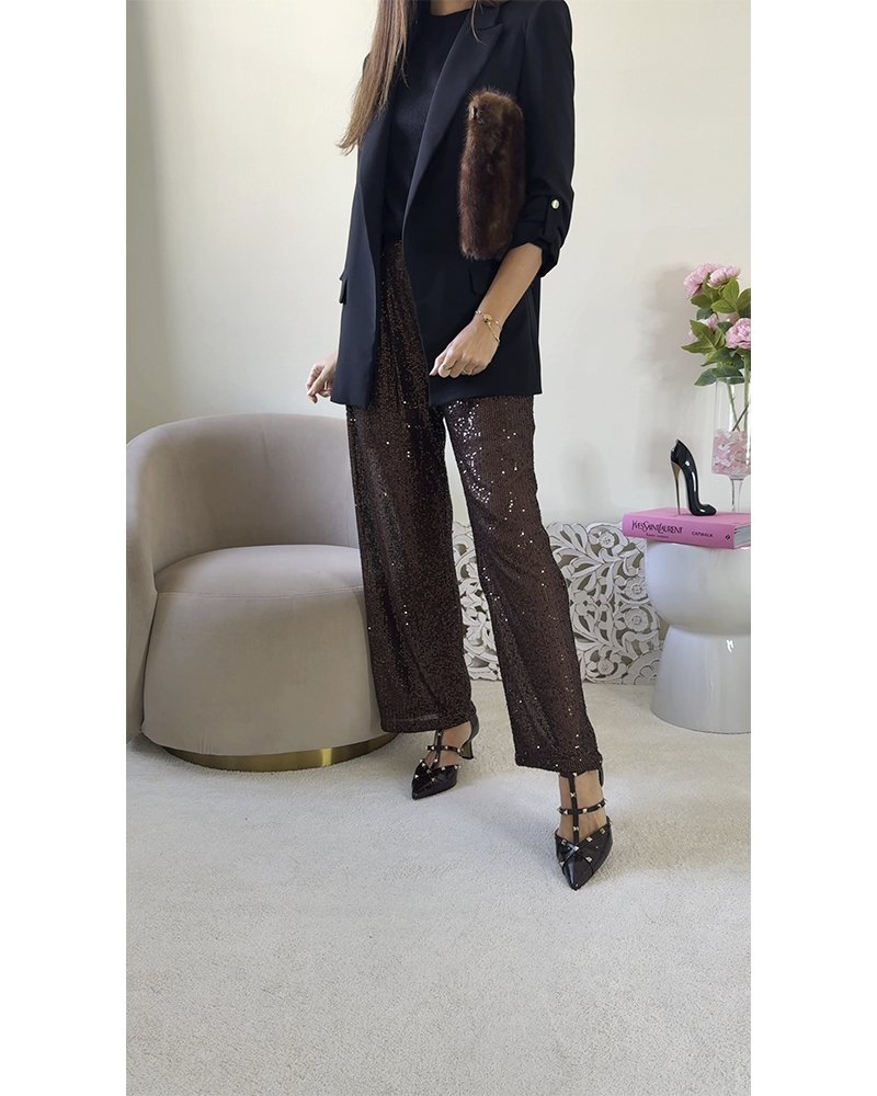 Zapato Tachuelas Coco Marrón Oscuro 6 cms