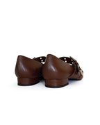 Zapato plano hebilla marrón
