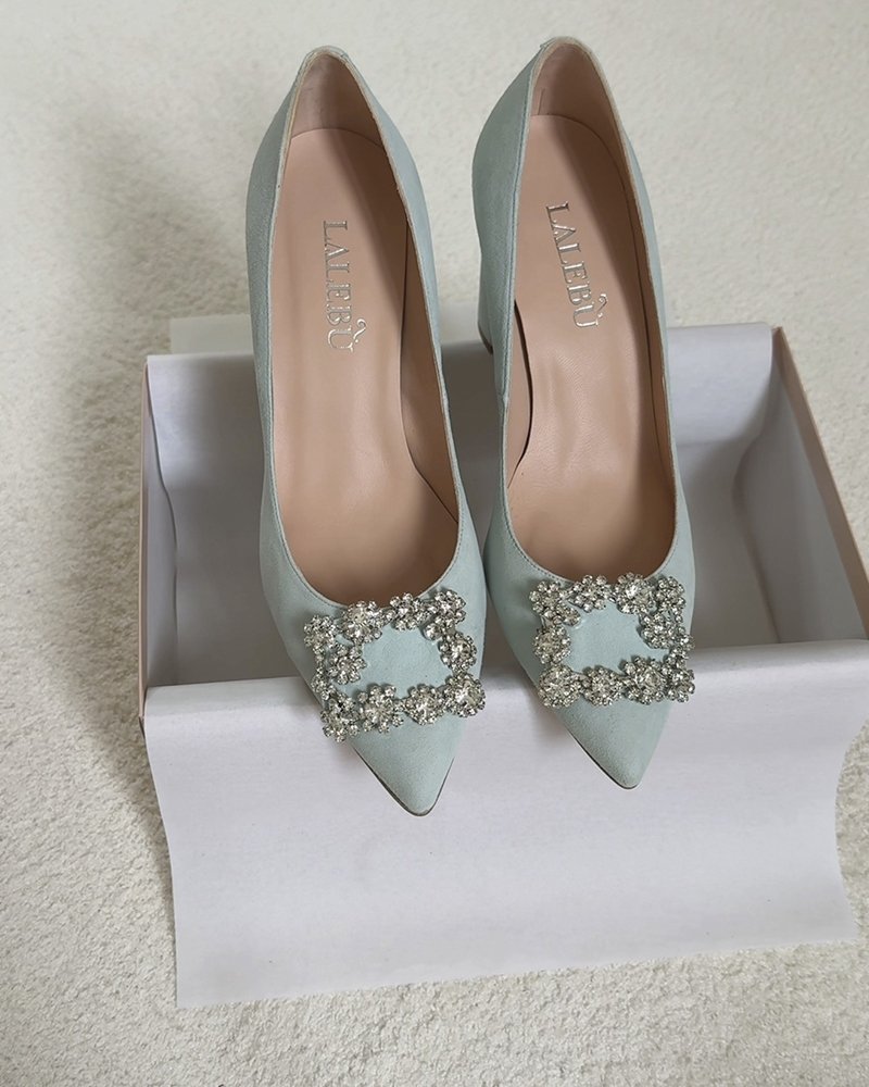 Zapato Cinderella Aguamarina 8 cms