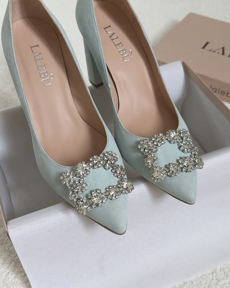 Zapato Cinderella Aguamarina 8 cms