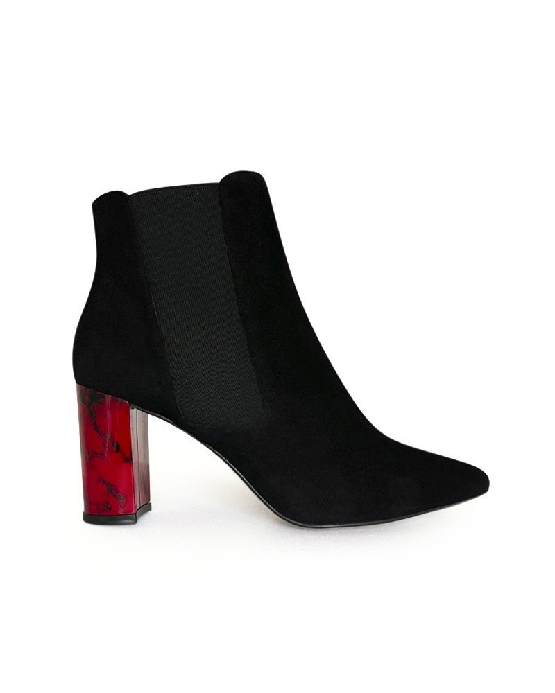 Botín Tacón Rojo 8 cms