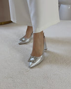 Cinderella Plateado destalonado 8 cms