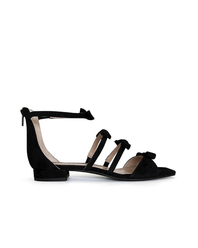 Sandalia lazos negra