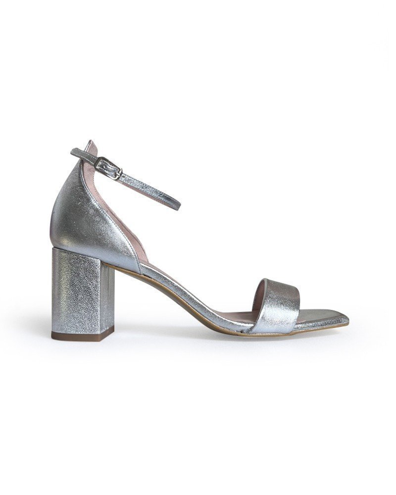 Sandalia Plateada 7 cms