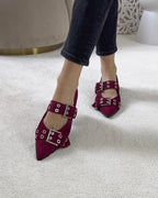 Zapato plano hebilla granate