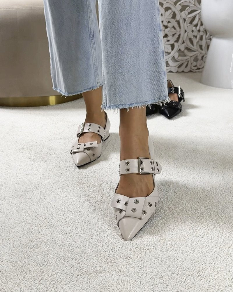 Zapato plano hebilla hielo