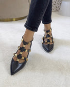 Zapato plano tachuelas Black
