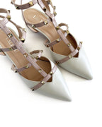 Zapato Plano Tachuelas blanco destalonado