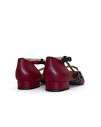 Zapato Plano Tachuelas Burdeos piel
