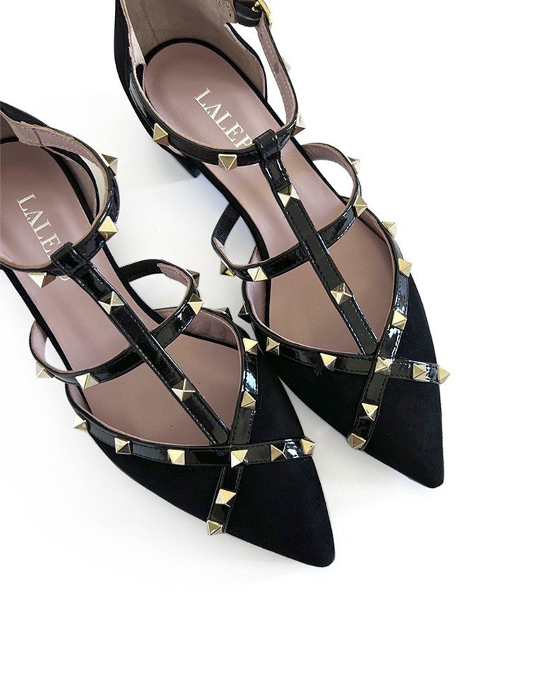 Zapato Plano Tachuelas Negro