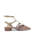 Zapato Plano Tachuelas Nude destalonado