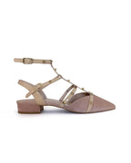 Zapato Plano Tachuelas Nude destalonado