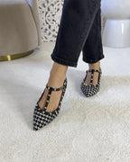 Zapato Plano Tachuelas Pata de Gallo