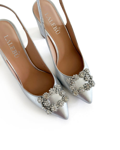 Cinderella Plateado destalonado 8 cms