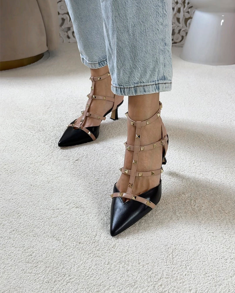 Tachuelas Negro y Nude 6 cms