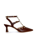 Zapato tachuelas marrón 6 cms